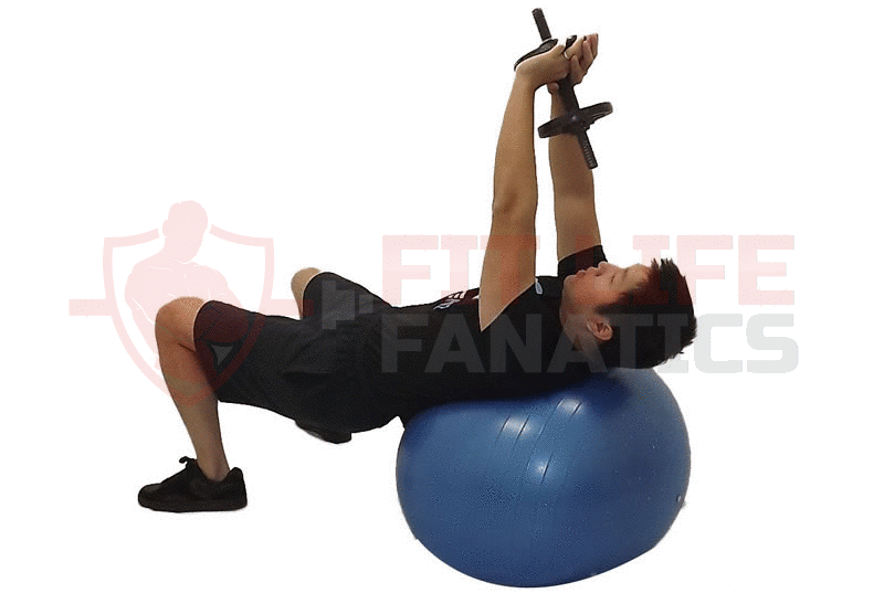 Variations Of The Dumbbell Pullover Exercise - Dumbbell Pullover using a Stability Ball