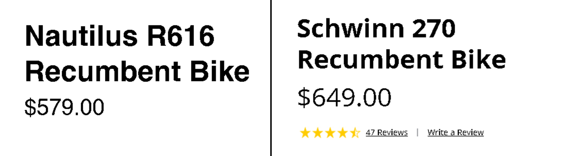 comparing the price of The Nautilus R616 and Schwinn 270