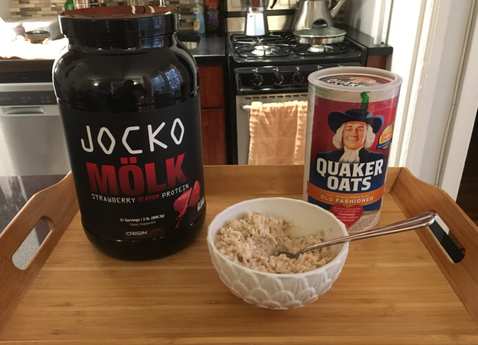 breakfast serving including jocko molk and oatmeals