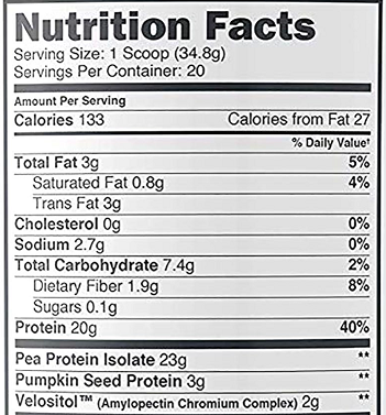 genius vegan protein ingredients label