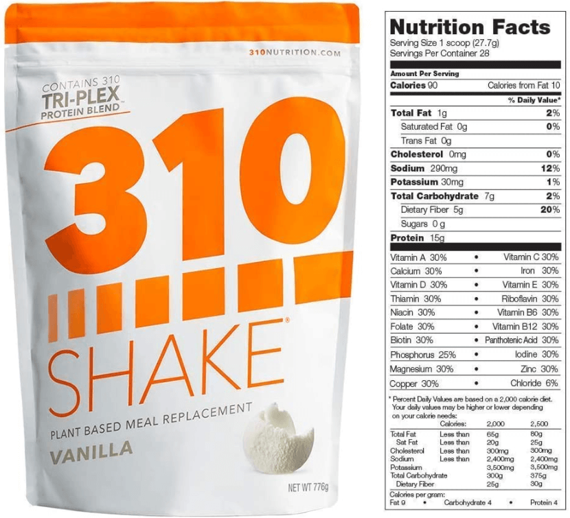 310 Nutrition nutrition label