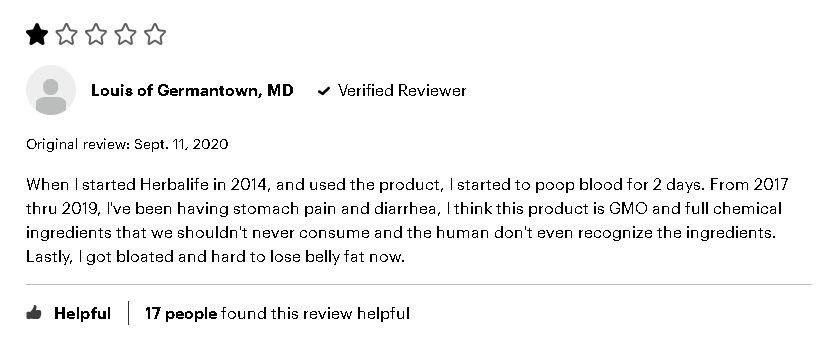 Herbalife customer review