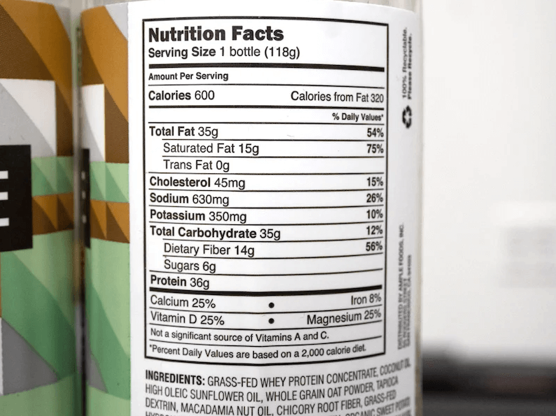 Ample Nutrition Facts