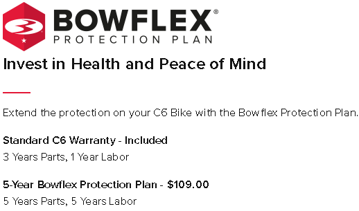 Bowflex C6 Warranty