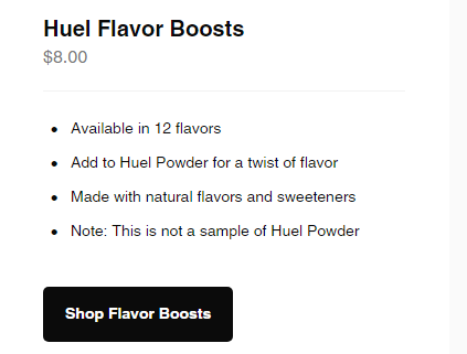 The flavor boosts are the most costly