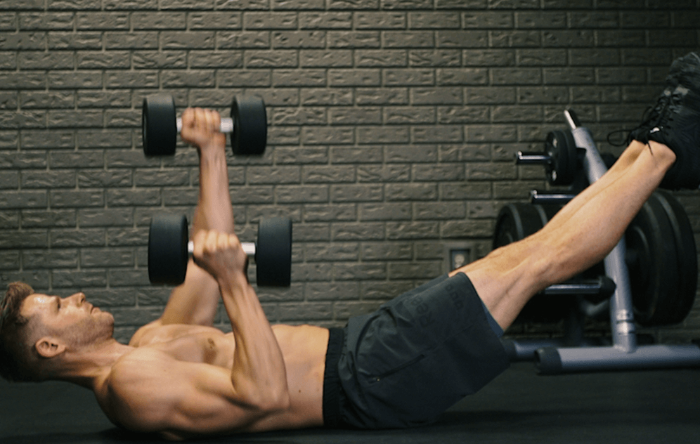 The number of reps you can do with the hollow hold dumbbell press is a matter of choice