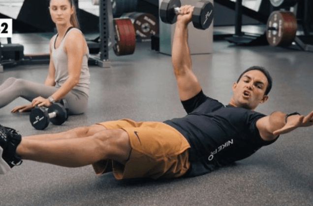 You can start by doing this move without the weight to master the form first