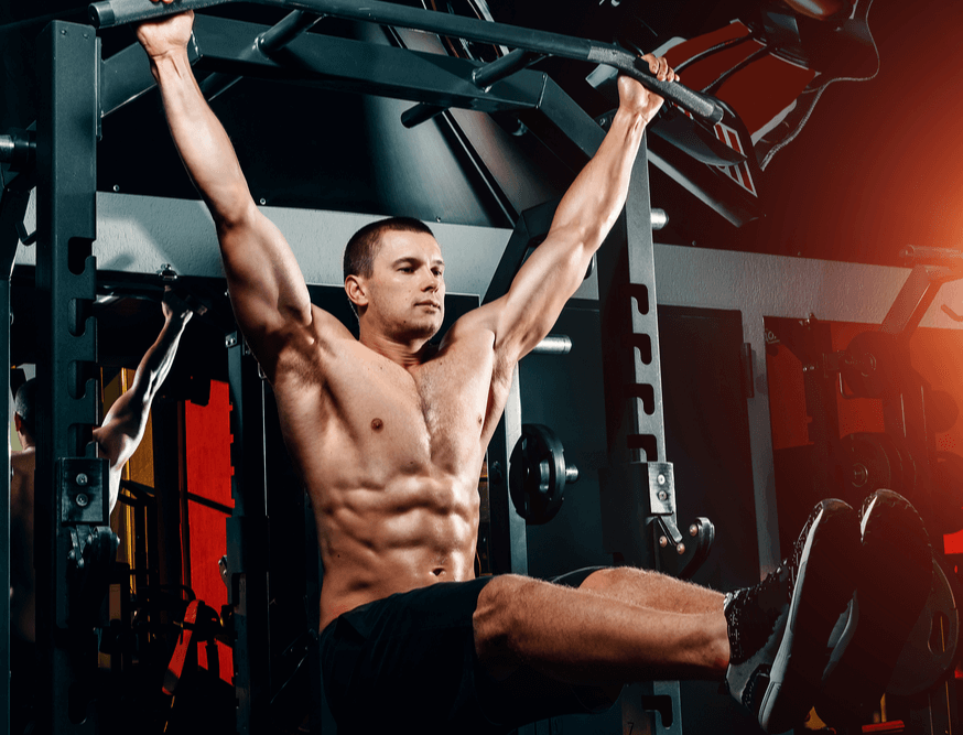 For the hanging leg raises, you should do 3-4 sets of 5-8 reps