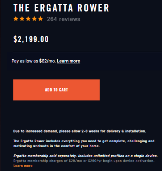 How about price, how does the Ergatta rower stack up against the hydrow