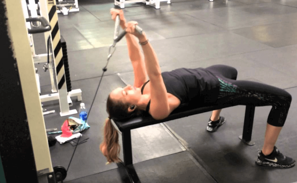 Here's how you do the cable skull crusher