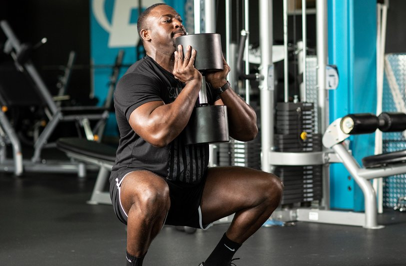 The goblet squat is great for working your thighs and butt, just like is the case with all squats