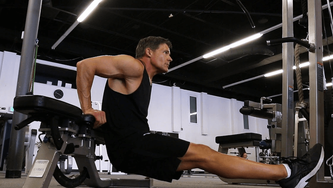 The reverse dips are the alternative workout for targeting the medial head of the triceps