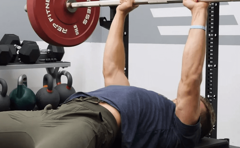 With the close grip bench press, pick a weight that will allow you to hit about 10 - 12 reps