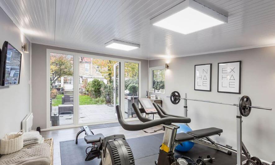 The lighting is just as important when setting up a small home gym