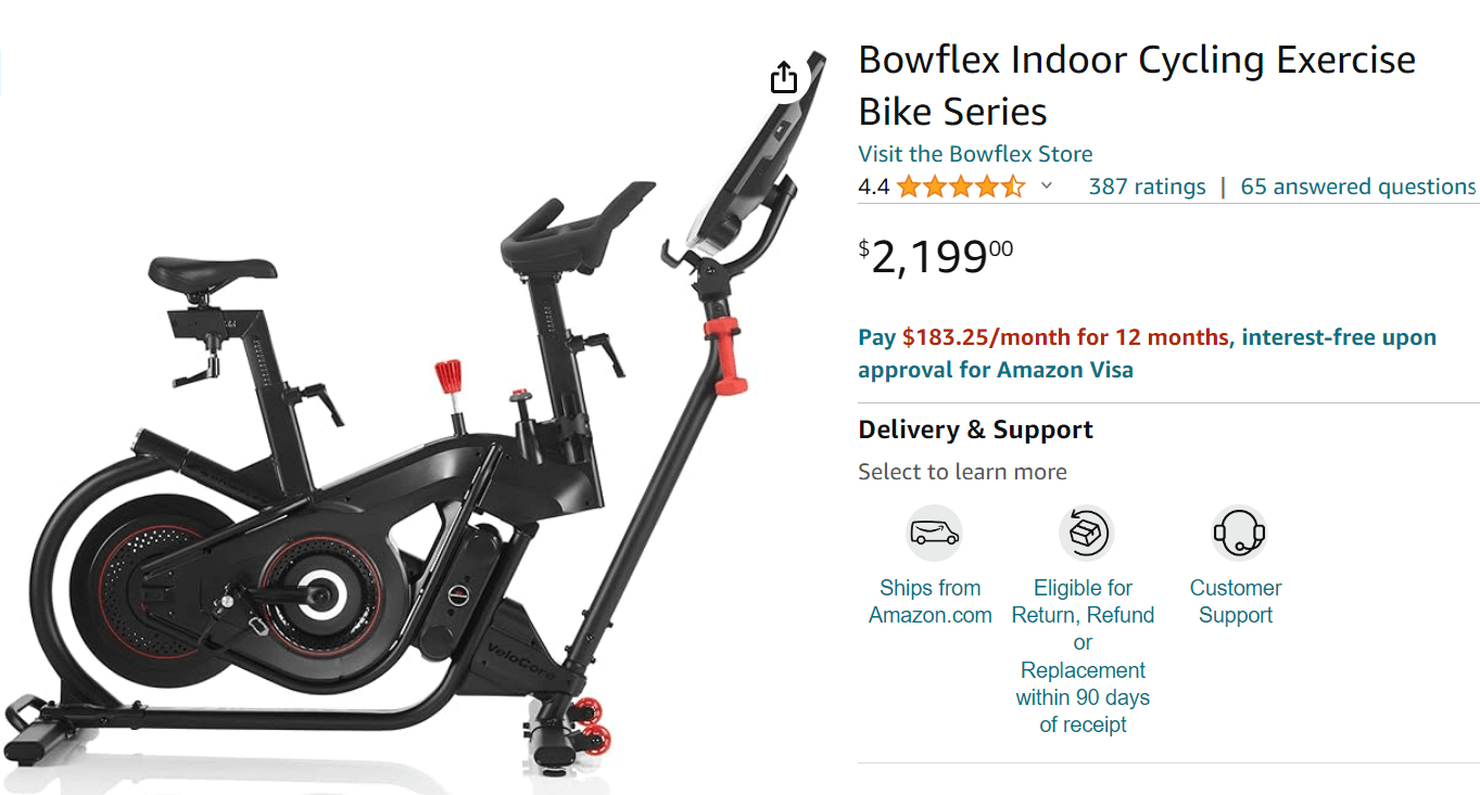 Bowflex Velocore 22 IC Bike is priced at $2,199 for an immersive indoor cycling experience